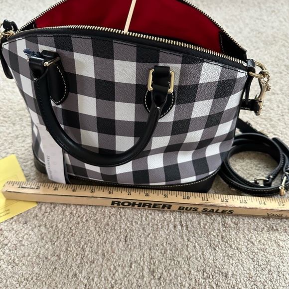 Dooney and Bourke Tucker Darcy satchel. Black and white checked - Picture 7 of 12